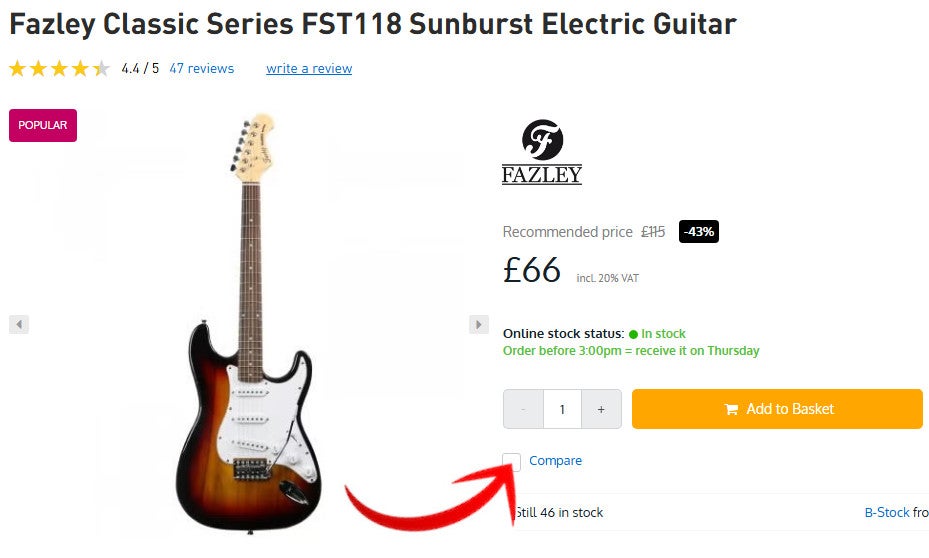 Comparing from a Product Page?