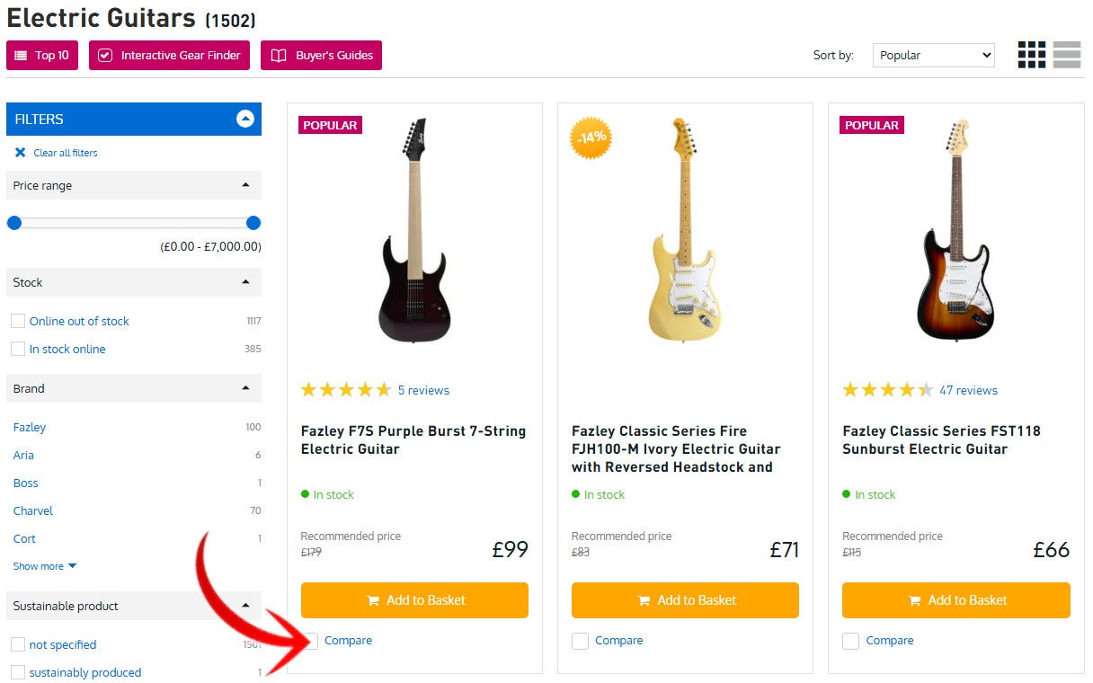 Comparing from the Product Overview?