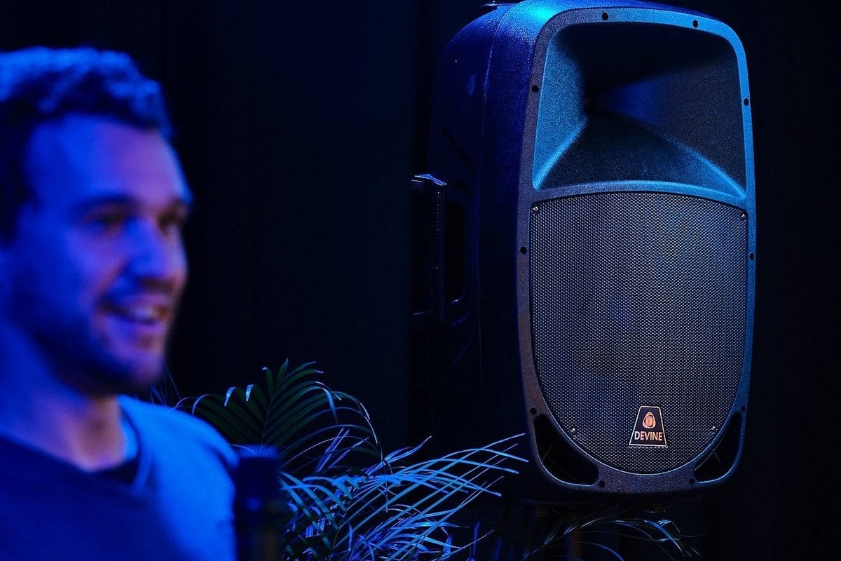 Devine Sound Scout 15A speaker at a party