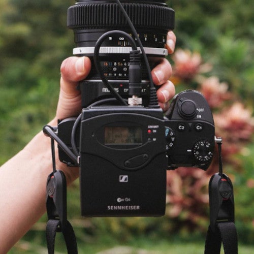 How do I connect a wireless microphone to a camera or recorder?