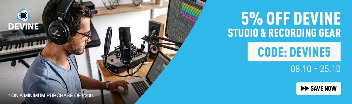 5% off Devine studio & recording gear with code DEVINE5